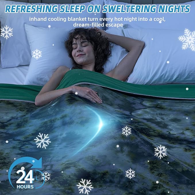 inhand Cooling Blanket Twin Size (60"x80"), Cooling Blankets for Hot Sleepers, Absorbs Heat to Keep Adults Cool for Summer Nights Sweats, Thin Cold Lightweight Blanket for Couch Bed, All Season Use