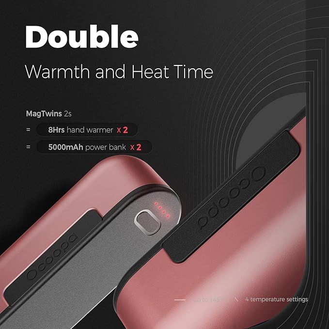 OCOOPA Hand Warmers Rechargeable 2 Pack, Magnetic Electric Handwarmer, 4 Levels Heat Up to 136℉, USB-C Portable Charger 10000mAh, Raynauds, Golf, Tech Gifts for Men, UT2s(MagTwins)