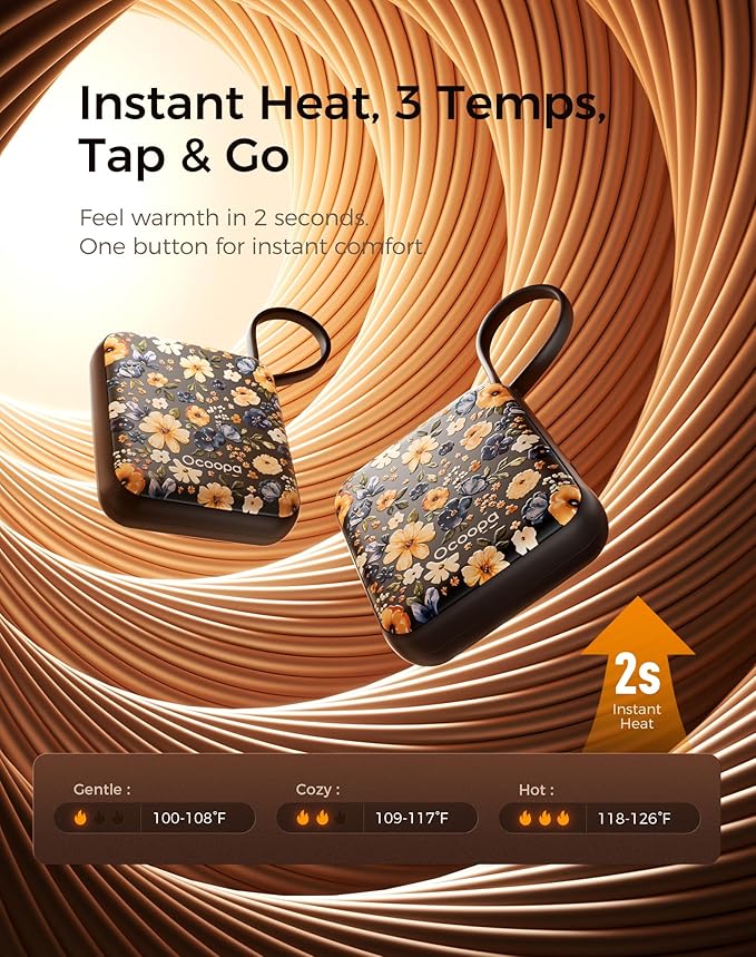 OCOOPA Hand Warmers Rechargeable - Stylish Electric Handwarmers, 2S Heating Heated Gloves for Women, Handheld Heater Portable, UL Certified, Christmas Essentials, Unique Gifts, UT5 Nano