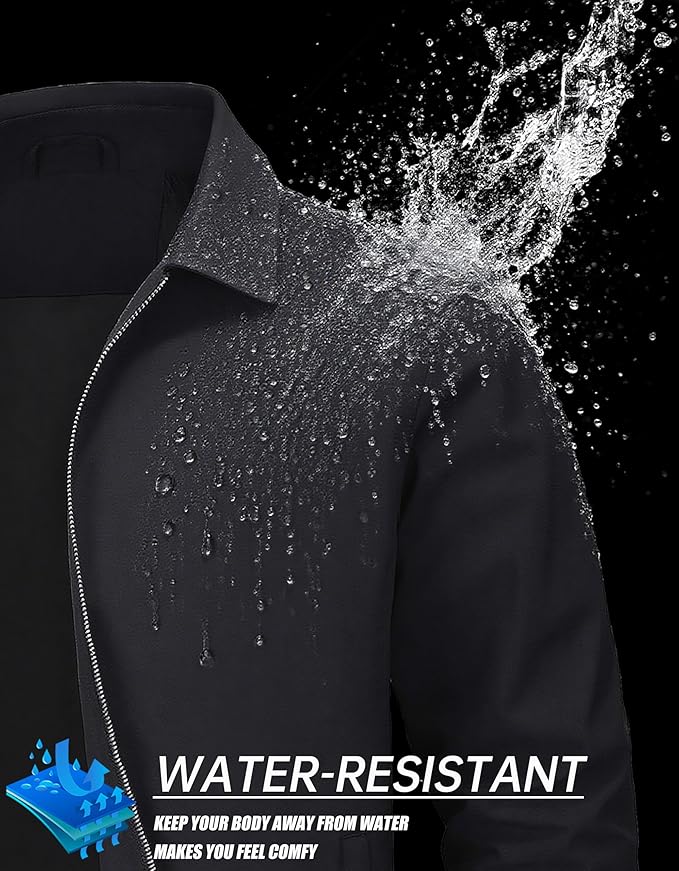 MAGNIVIT Men's Lightweight Jackets Light Windbreaker Full Zip Up Stylish Golf Coat Business Work Casual Dress