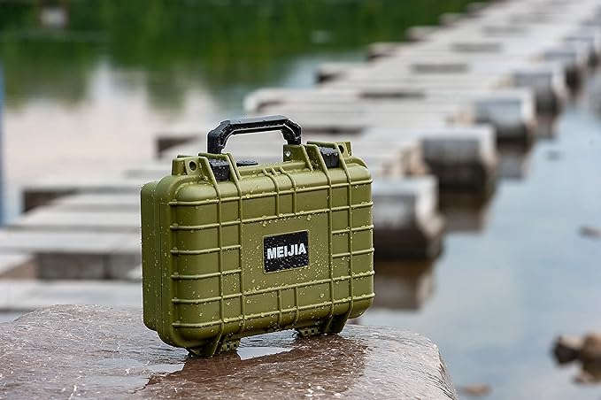 MEIJIA Portable All Weather Waterproof Protective Hard Case, Small Camera Case,Dry Case with Customizable Foam,Fit Use of Drones, Camera,Equipments, 11.65 ”x8.35”x3.78”