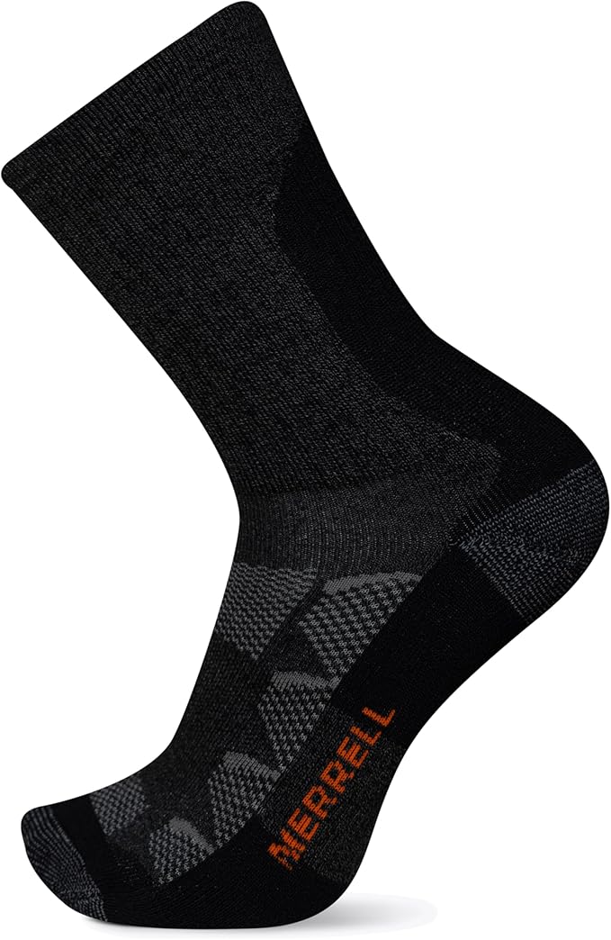 Merrell unisex-adult Men's and Women's Moab Hiking Mid Cushion Socks - Moisture Wicking & Arch Support