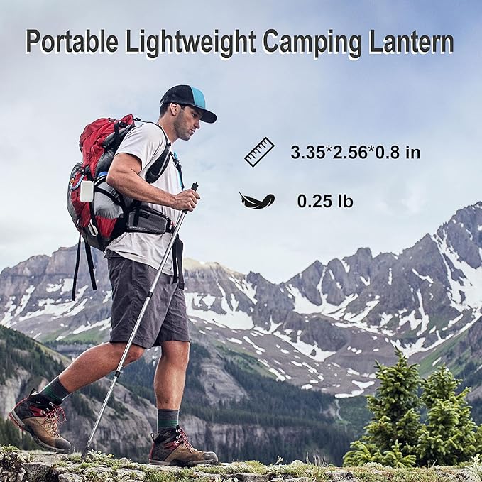 Mini Tent Lights, Led Rechargeable Camping Lantern, Hanging Lantern Portable Camping Lights for Power Outages, Emergency, Tent, Outdoor (White)