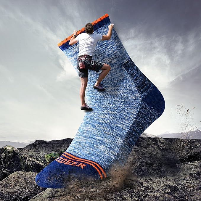 FEIDEER Men's Hiking Walking Socks, Multi-Pack Wicking Cushioned Outdoor Recreation Hiking Socks