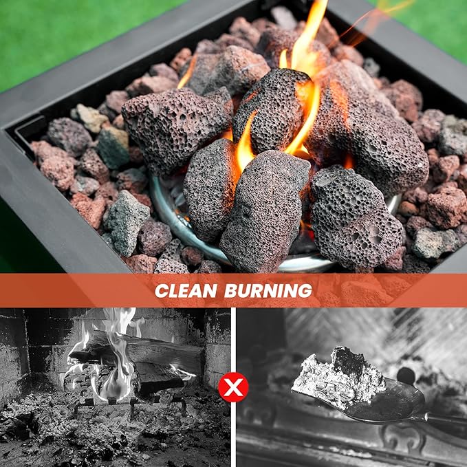 Mr. Fireglass Lava Rock Granules, 2.75"-5" Large Volcanic Lava Rock for for Fire Pits, Fire Bowls, Fire Table and Gas Log Sets, Decorative Landscaping, Indoor & Outdoor Fireplaces - 10 Pounds, Red