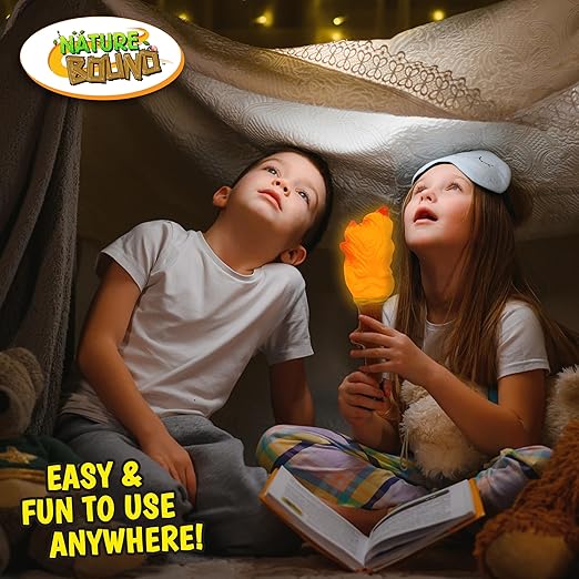 Nature Bound Explorer Torch Campfire Light: Glowing & Flickering Light with Nature Sound Effects - Indoor & Outdoor Play, Camping Adventures, and Pretend Campfires