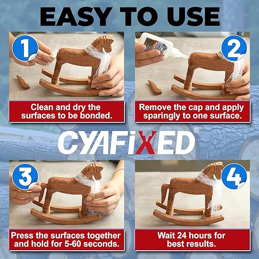 Wood Super Glue 113.6 Gram 4oz, Clear Instant Medium Cyanoacrylate Adhesive Liquid for Woodworking Wooden Crafts Furniture Repairs, All Purpose Strong CA Glue for Metal Glass Plastic Ceramic Leather
