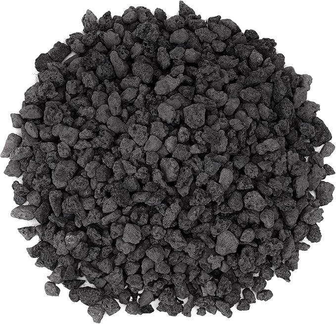 Mr. Fireglass Natural Lava Rock, 0.3"- 0.6" Small Volcanic Lava Rock for Indoor & Outdoor Fire Pits, Fireplaces, Fire Bowls & Fire Table, Decorative Garden Landscaping, Potted Plants -10 Pounds, Black