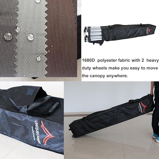 10'x10' Pop Up Canopy Tent Commercial Instant Shelter with Heavy Duty Roller Bag, 4 Canopy Sand Bags, 10x10 FT Orange