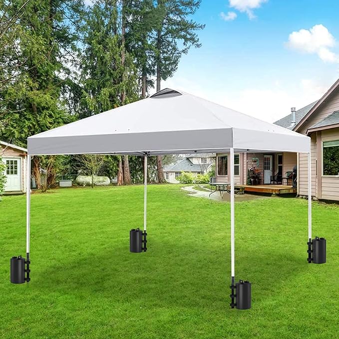 Canopy Water Weights Bag, 88 lb Tent 4 Leg Weights Bag, Portable 10L Water Bag Windproof Fixed Canopy Weights Bag, for Outdoor Pop Up Tent, Canopies, Gazebo, Shelter, 4 Pack (10L Black)