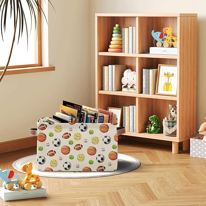 Italy Rectangle Storage Basket - Italy Themed Collection Collapsible Storage Baskets with Handles - Italian Toy Bin - Italian Souvenirs Storages Bin for Kids Clothes, Gifts, Books