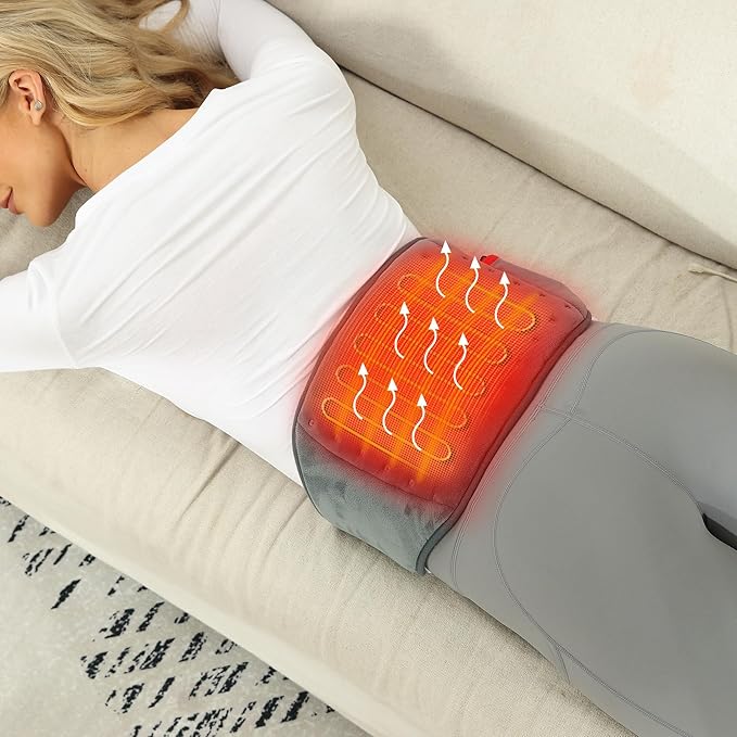 Vofuoti Cordless Heating Pad, Portable Heated Pad with Battery and 3 Heat Settings, Rechargeable Electric Heating Pads for Back, Abdomen, Gifts for Women Men