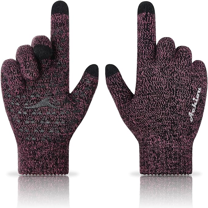Achiou Winter Gloves, Glove for Men Women, Upgraded Touch Screen Texting Warm Running with Thermal Soft Knit Lining