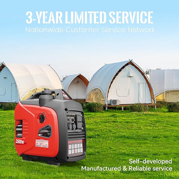 2500W Portable Generator Super Quiet Inverter Generator Ultra Lightweight for Home Backup Outdoor Camping, CO Sensor Protect, EPA, ECO Mode