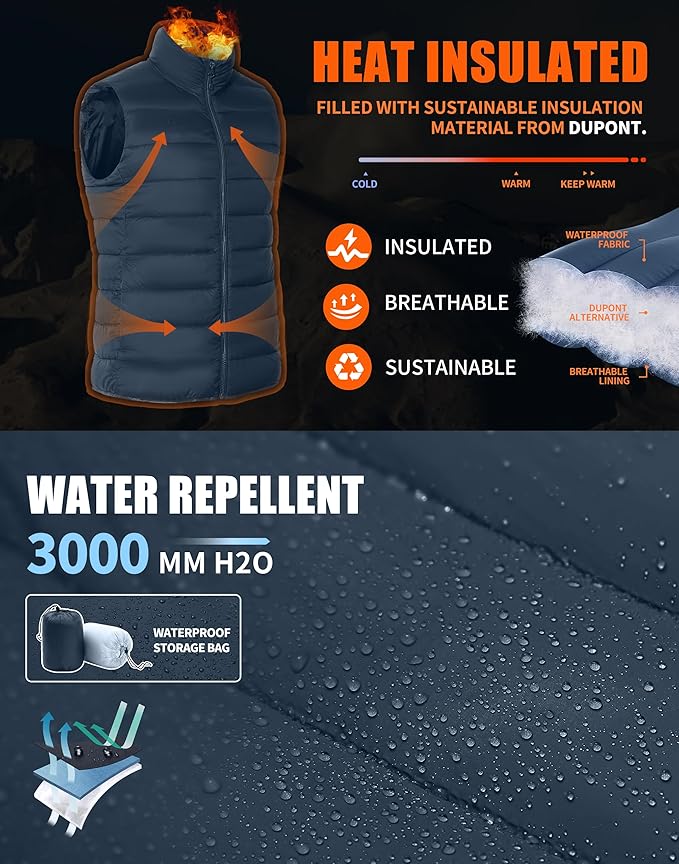 Pioneer Camp Puffer Vest Women Lightweight Packable Sleeveless Bubble Quilted Zip Up Padded Warm Winter Outerwear Puffy Vests