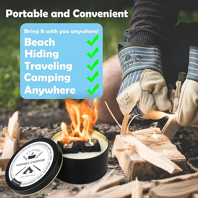 4 Pack Portable Campfire | Portable Fire Pit | Smores Maker | Lightweight and Portable | 3-5 Hours of Burn Time | Convenient-No Embers-No Hassle | Great Gifts for Picnics, Camping and More