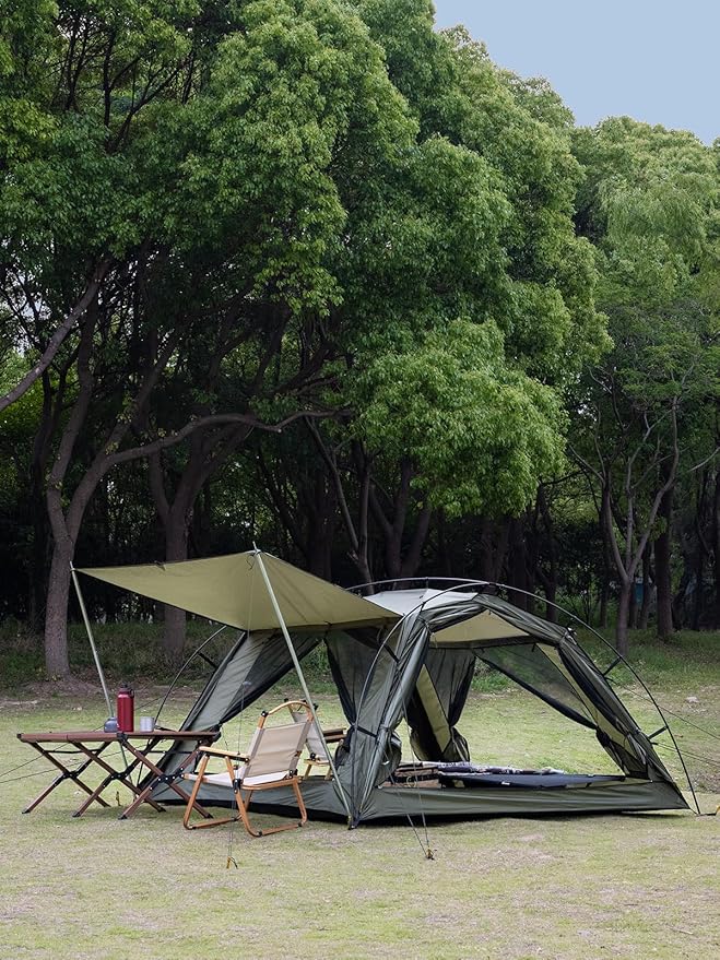 SML TOMOUNT 4 Person Tent for Camping Cabin Tent with Vestibule Lightweight Easy Set Up PU3000mm Waterproof 3 Season Outdoor Tent for Hiking Backpacking Motorcycle
