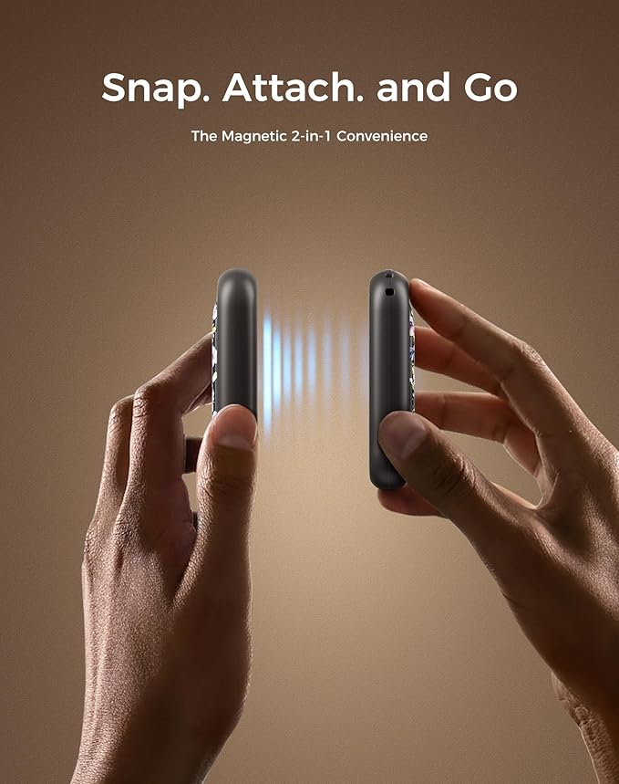 OCOOPA Magnetic Rechargeable Hand Warmers 2 Pack, Card-Style Electric Hand Warmer 5000mAh, Pocket Portable Hands Heater, UL Certified, 3 Heat Settings, Tech Gifts for Men, Purse Must Haves, UT4 Young