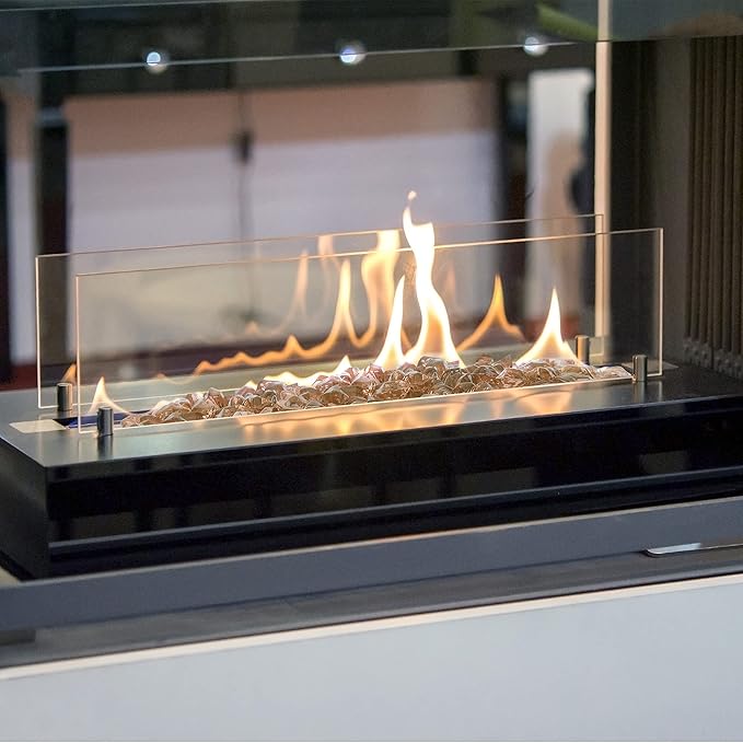 Stanbroil 10-Pound Fire Glass - 1/2 inch Polygon Fire Glass for Fireplace Fire Pit and Landscaping, Elegant Gold