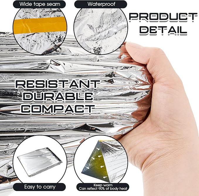 Woanger 4/10/20 Pcs Emergency Thermal Tent Survival Shelter Ten 8 ft x 3 ft Emergency Homeless 2 Person Tube Lightweight Camping Tents Shelters for Hiking Backpacking Camping Outdoor