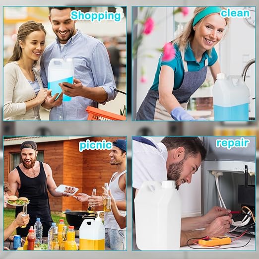 3 Pcs 1 Gallon Containers Translucent 4 Liter Storage Containers with Pump Head Bottle Cap and Handles Reusable HDPE Gallon Jugs for Water Oil Soy Sauce Detergent Liquid
