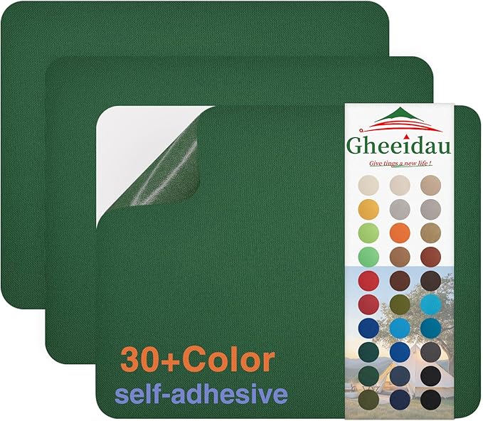 Canvas Repair Patch 9×11 Inch 3Pcs Waterproof Self-Adhesive Fabric Repair Patch for Tents,Boat Cover,Pop Up Canopy,Patio,Bags,Car Seats,Sofas,Furniture Cover(Bottle Green)