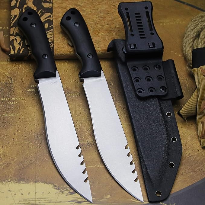 13.4-inch DC53 steel full tang hunting knife + K sheath. Suitable for camping, hiking, hunting and as daily carry equipment for handicrafts. (10 - Tactical Style A)