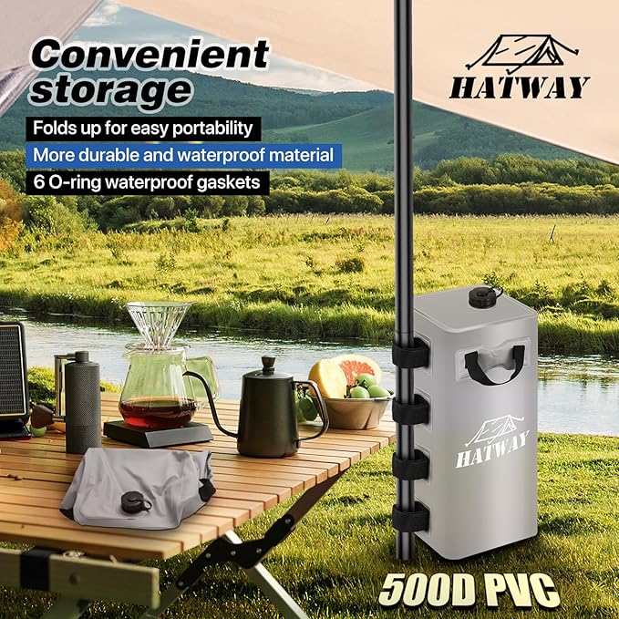 Canopy Water Bag, 220 LBS Set of 4 Leg Weights for Pop Up Canopy, Gazebo, Tent - 4 * 25L Gray