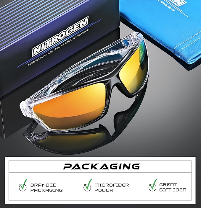 Nitrogen Polarized Wrap Around Sport Sunglasses for Men Women UV400 Driving Fishing Running Sun Glasses
