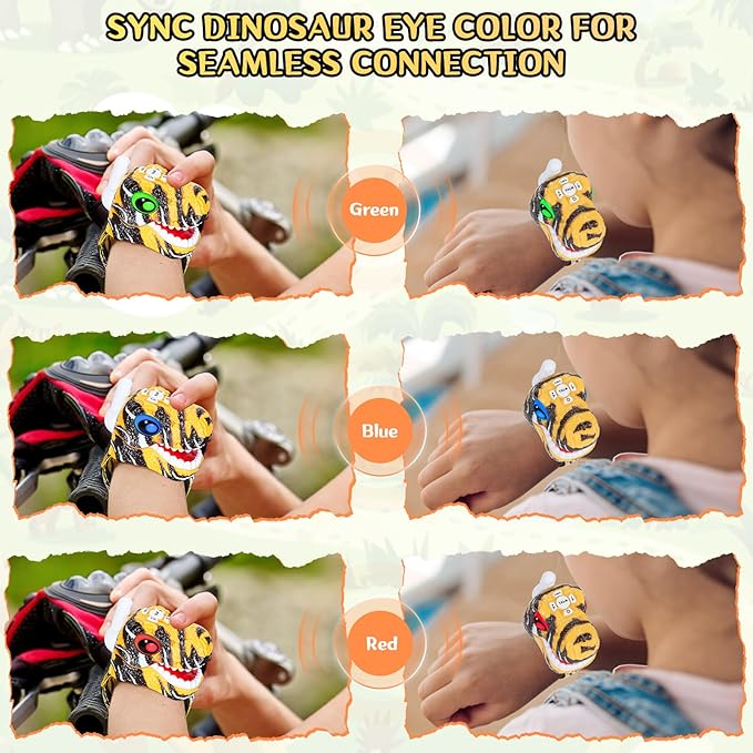 Walkie Talkies for Kids 2 Packs, Kids Toys for Boys Girls Aged 3 to 8 Years Old for Outdoor Adventure, Camping, Halloween, Christmas, Birthday Gifts (Yellow, Dinosaur)