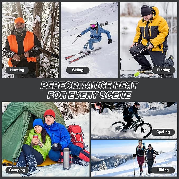 Heated Socks, 5V 6000mAh Rechargeable Heated Socks for Men Women, Electric Heated Socks with 4 Heating Levels for Outdoors Working Skating Skiing Hunting Hiking Cycling
