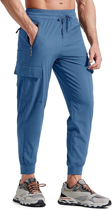 Libin Men's Lightweight Joggers Quick Dry Cargo Hiking Pants Track Running Workout Athletic Travel Casual Outdoor