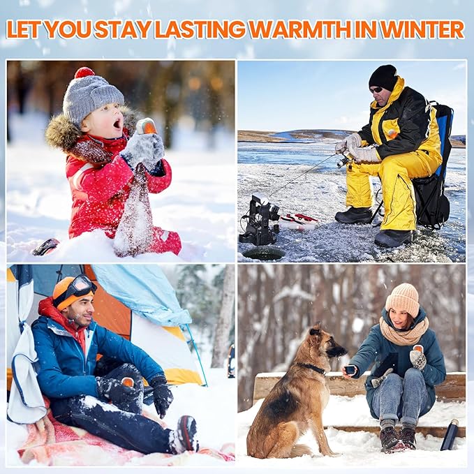 2 Pack Hand Warmers Rechargeable, 2025 New Portable Magnetic Electric with 12hrs Warmth, Double-Sided Heating Pocket Size for Outdoors, Camping - Winter Gifts for Women Men