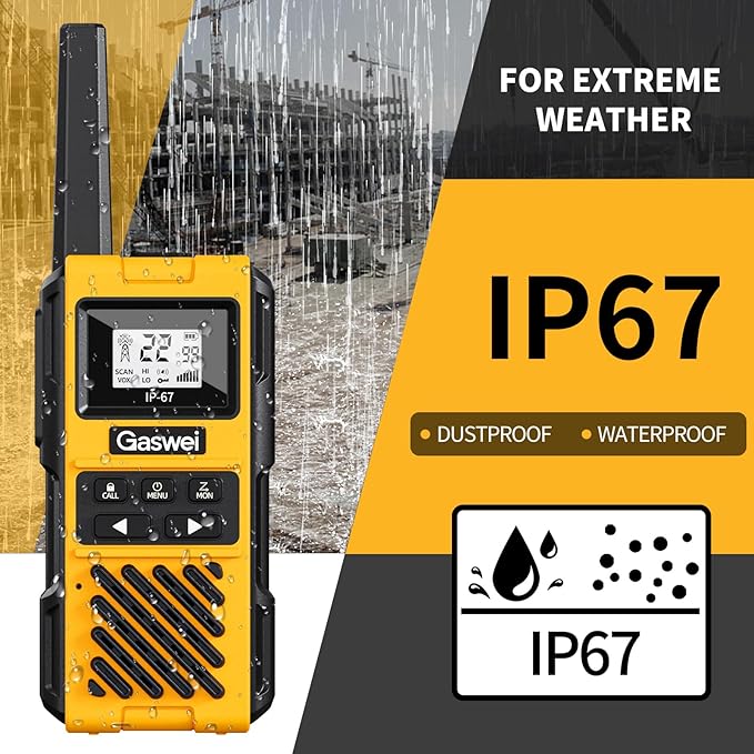 G1pro Profressional Walkie Talkies for Adults, Rechargeable Two Way Radios Long Range, 2 Way Emergency Radio, Waterproof, Shock Resistant (6 Pack)