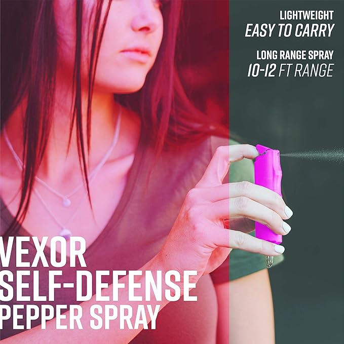 Zarc Vexor Police Strength Pepper Spray, Flip-Top Finger Grip Design for Quick Access, Delivers 20+ Powerful Bursts, Two Pack