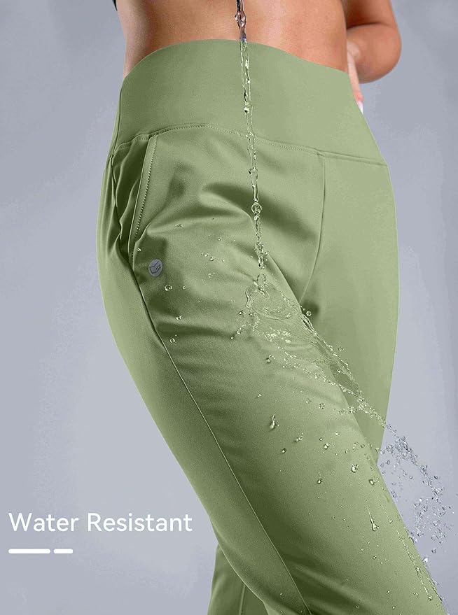 G Gradual Women's Fleece Lined Joggers High Waisted Water Resistant Thermal Hiking Pants Cold Weather Sweatpants with Pockets