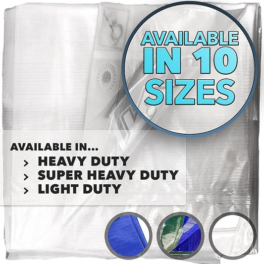 QUEEN OF TARPS | 10x12 Heavy Duty Tarp Waterproof, 120 GSM is 12 MIL, UV/Tear Resistant Tarp, Camping, Outdoor Furniture, Car, Tents, Painting, Firewood Protection | 10x12, Heavy Duty