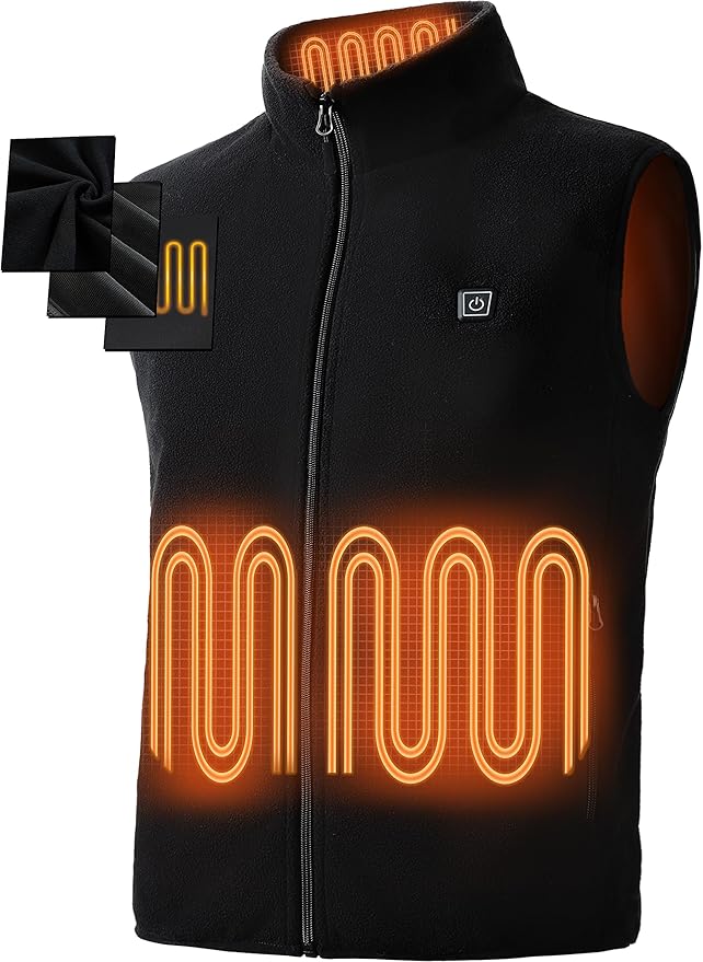 Heated Vest for Men Women, 3 Heating Levels 6 Heating Zones, Heated Jackets for Men Women (Not Included Battery)