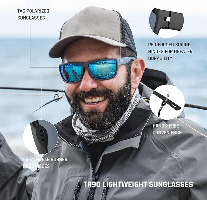 TOREGE Polarized Sports Sunglasses for Men and Women Cycling Running Golf Fishing Sunglasses TR26