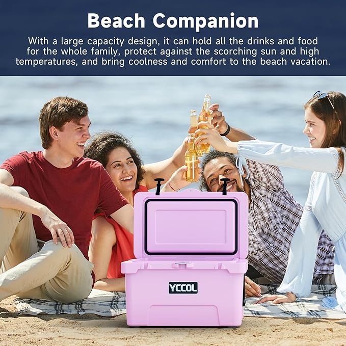 48 Quart Cooler with 72 Hours Ice Retention, Large Insulated Cooler with Built-in Bottle Opener & Drain Plug, Duty Outdoor Cooler for Camping, Beach, Picnic, Fishing, Barbecue