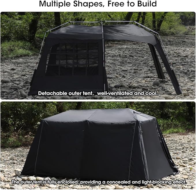 4-6-8 Person Instant Cabin Tent for Camping 60s Easy Setup Large Family Camping Tent for Outdoor