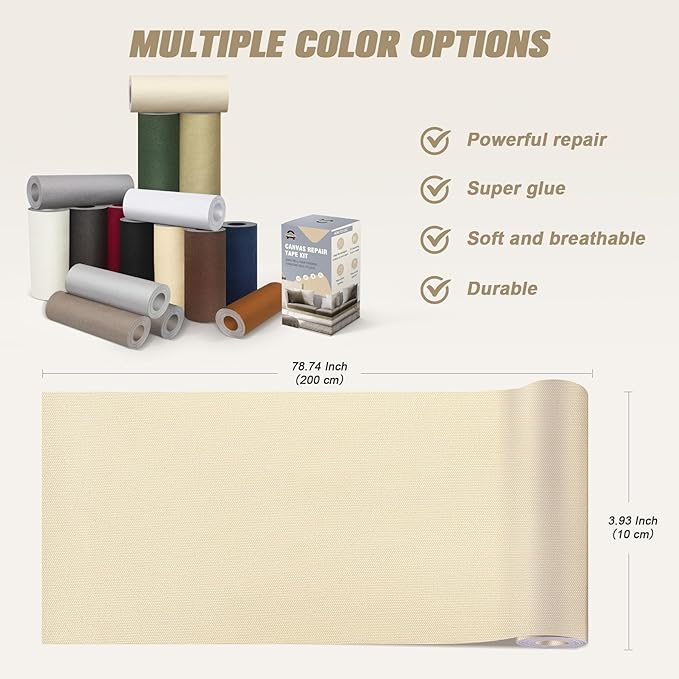 2 Pieces 9 x 11 inch Canvas Fabric Patch Self-Adhesive Canvas Repair Tape Waterproof Outdoor Gear Repair Patch Kit for Boat Cover Awning Sofa Chair Couch Tent Bag (Green)