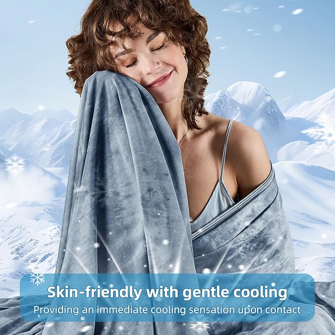 inhand Cooling Blanket Twin Size (60"x80"), Cooling Blankets for Hot Sleepers, Absorbs Heat to Keep Adults Cool for Summer Nights Sweats, Thin Cold Lightweight Blanket for Couch Bed, All Season Use