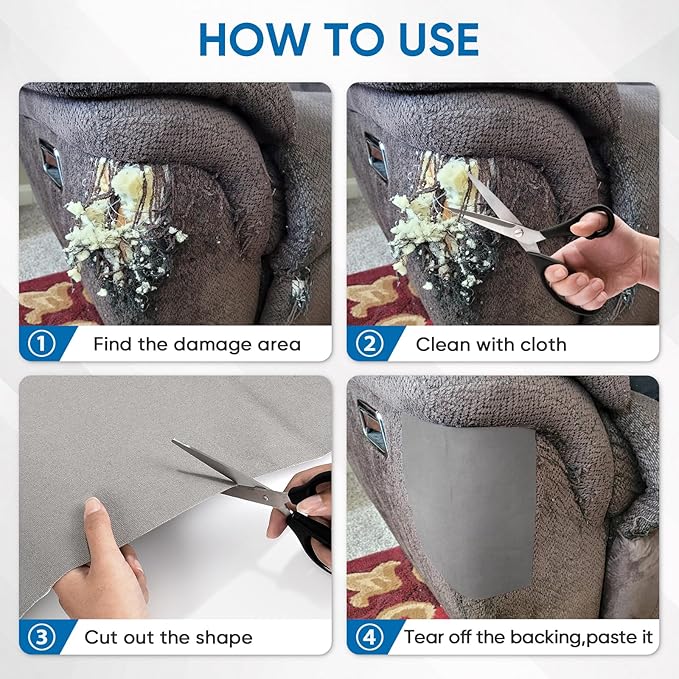 Oversized Canvas Patch 16 "x31, Self-Adhesive Waterproof Canvas Patch Set for Repairing Tents, Couch, Boat Covers, Camping Chairs, Awnings, Car Seats.(Gray)