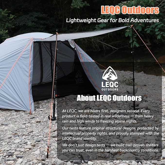 Waterproof Hiking Tent for Backpacking – 2 Person Easy Up Camping Tent, PU5000mm All Season Windproof Tent for Winter, Cold Weather, Outdoor Hiking & Freestanding Shelter for Mountain Camping