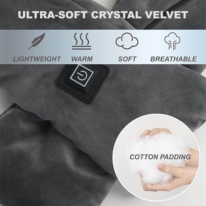 Heated Neck Wrap with 5000 mAh Power Bank, Cordless Heating Pad with Adjustable 3 Heat Settings, Soft Neck Warmer for Pain Relief, Muscle Relaxation, Portable Heated Neck Scarf