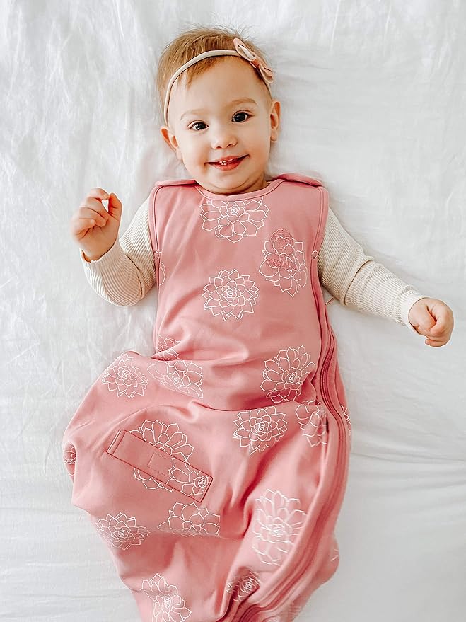 Woolino Merino Wool and Organic Cotton Ultimate Baby Sleep Sack - 4 Season Baby Wearable Blanket - Two-Way Zipper Adjustable Sleeping Bag - Universal Size (2-24 Months) - Succulent