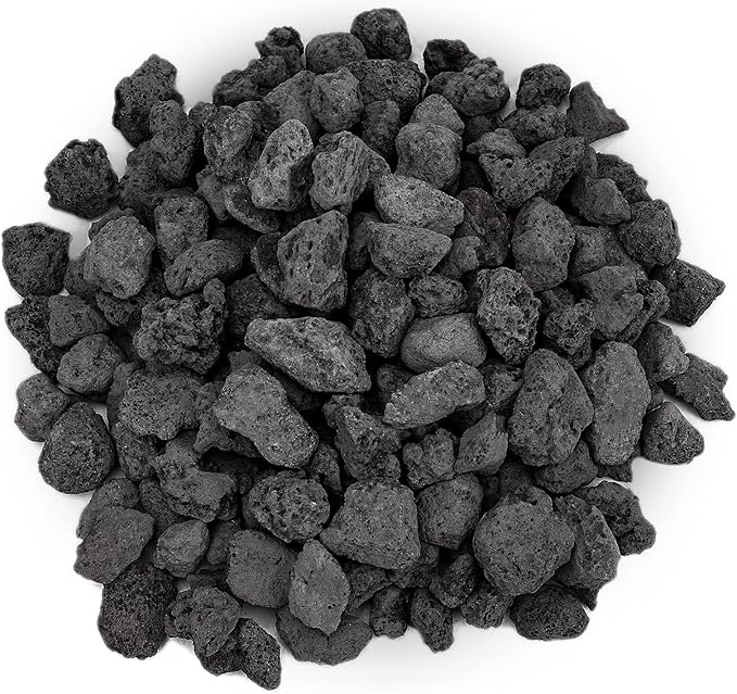 Mr. Fireglass Natural Lava Rock, 0.4"- 0.8" Small Volcanic Lava Rock for Indoor & Outdoor Fire Pits, Fireplaces, Fire Bowls & Fire Table, Decorative Garden Landscaping, Potted Plants -10 Pounds, Black