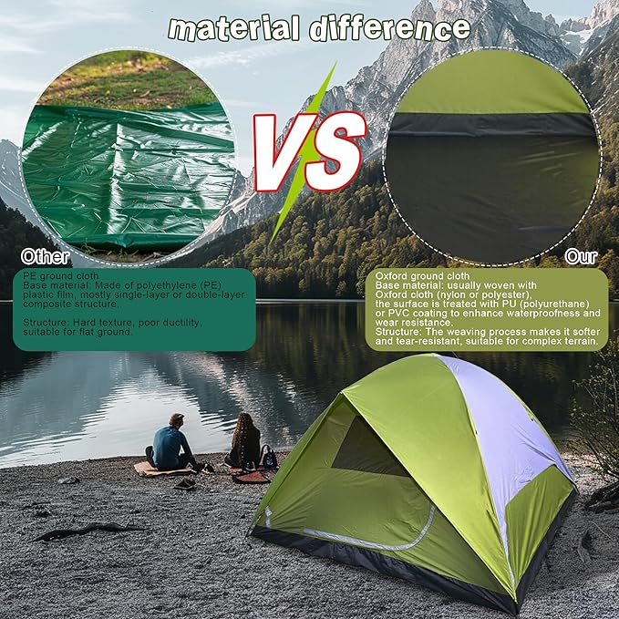 4-6 Person Dome Camping Tent, Family Camping Tent, 83x106 inches, Waterproof Oxford Flooring, for Fishing, Outdoor Camping, Hiking, Study Tours, Summer Camps.