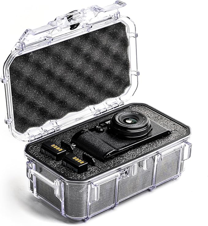 Evergreen ToughBox Tech Organizer – For Camera, Cables, Hard Drives, Compatible with GoPro etc. (Large, PROFoam, Clear)
